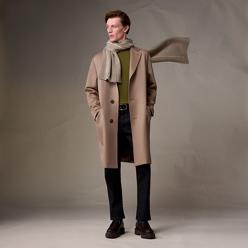 エルメス HERMES MAILLONS TRACES H394841T MUFFLER Maillons Traces scarf - Beige | Hermès Netherlands